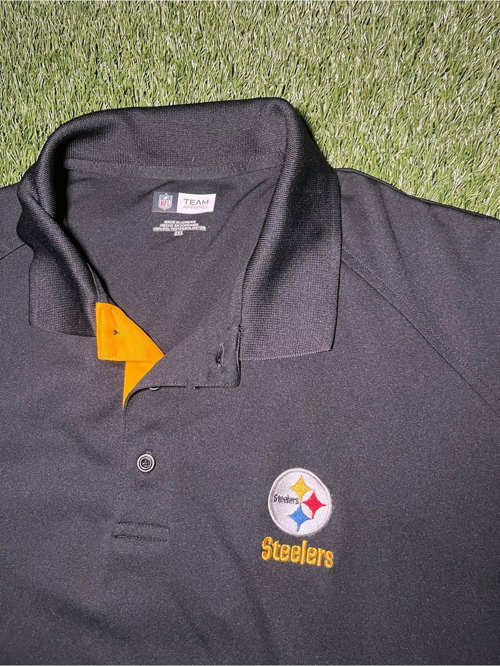 Pittsburgh Steelers Polo Shirt Mens 2XL Black NFL Football Fan Apparel